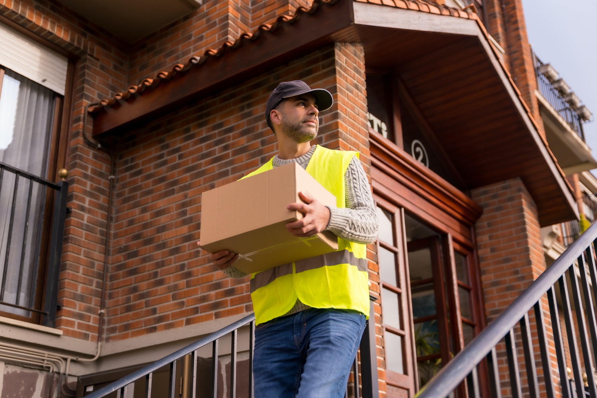 Package delivery man for an online store, delivery logistics company